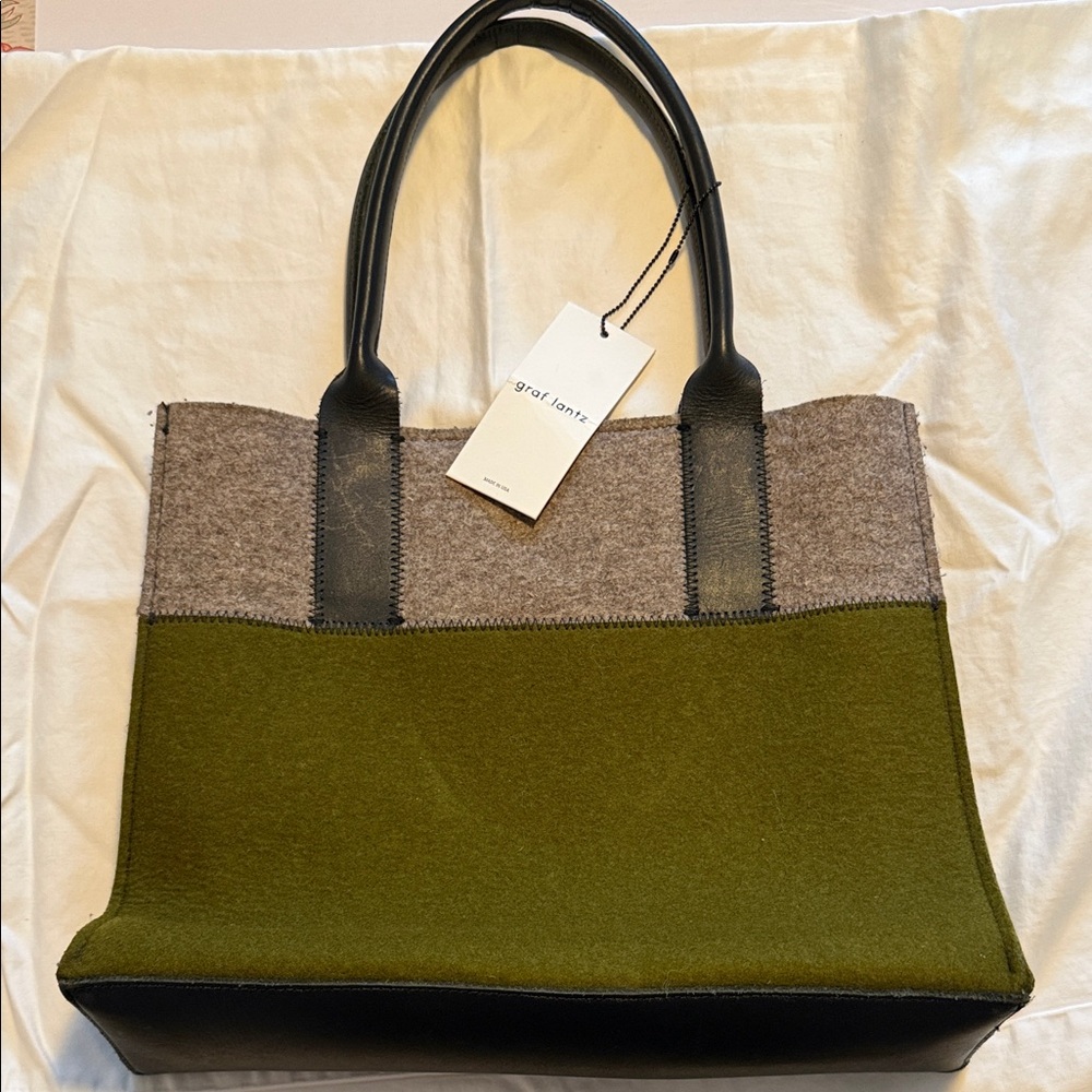 Graf Lantz Green and Gray Wool Women's Bag